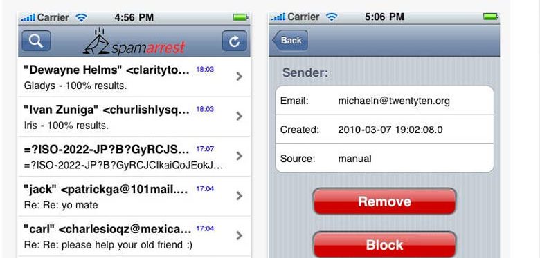 applicazioni di sicurezza per iPhone spam arrest