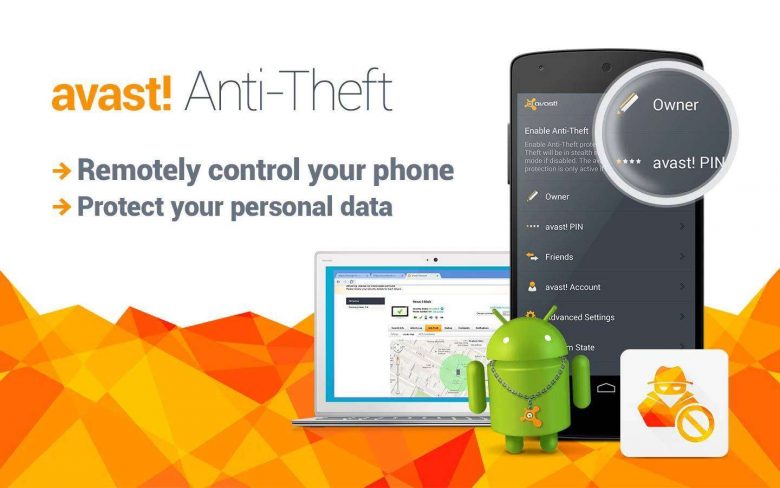 Avast propone Avast Anti-Theft, un'app per ritrovare uno smartphone da remoto