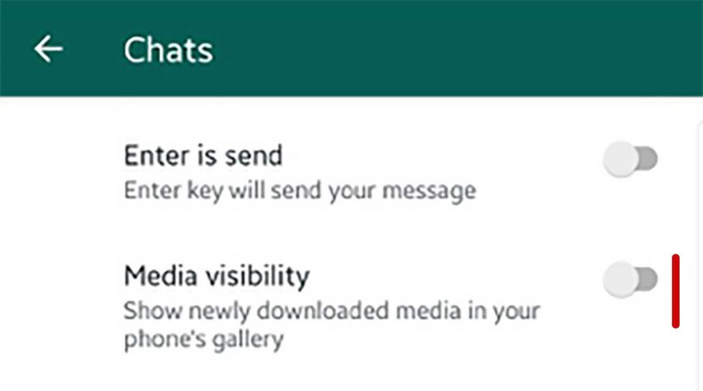 Modificare visibilità media in Whatsapp