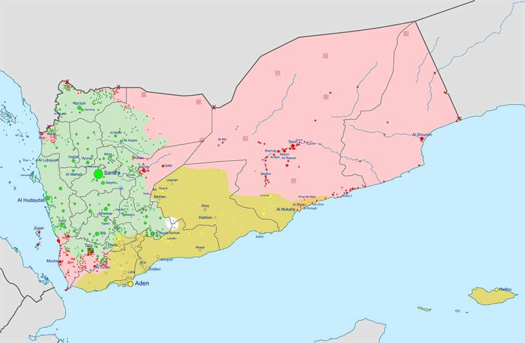 Mappa Houthi Yemen